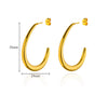 Wholesale Women's Stainless Steel Geometric Earrings With Leaf And Flower Patterns 18K Gold Plated