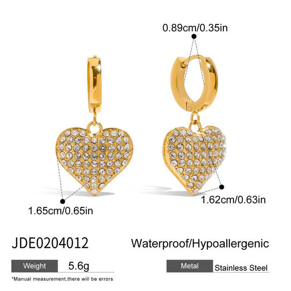 Wholesale Women's Stainless Steel Geometric Earrings With Love Design And Electroplating Process Light Luxury High End Non Fading Jewelry