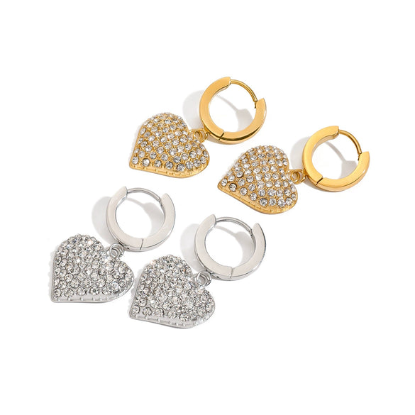 Wholesale Women's Stainless Steel Geometric Earrings With Love Design And Electroplating Process Light Luxury High End Non Fading Jewelry