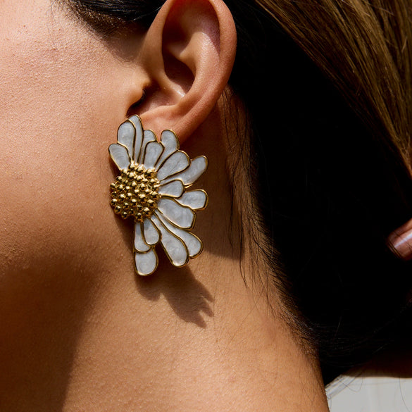 Wholesale Women's Stainless Steel Geometric Earrings With Oil Drop Design And Electroplating