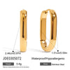 Wholesale Women's Stainless Steel Geometric Earrings With Square White Diamond Electroplated In 18K Gold Quiet And Elegant Classic Style
