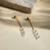 Wholesale Women's Stainless Steel Geometric Earrings With Three White Naked Diamonds And Electroplating