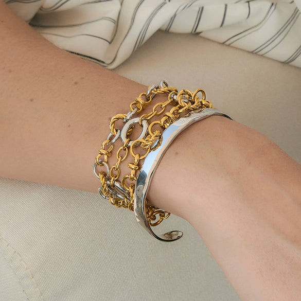 Wholesale Women's Stainless Steel Geometric Electroplated Bracelet Highend Jewelry