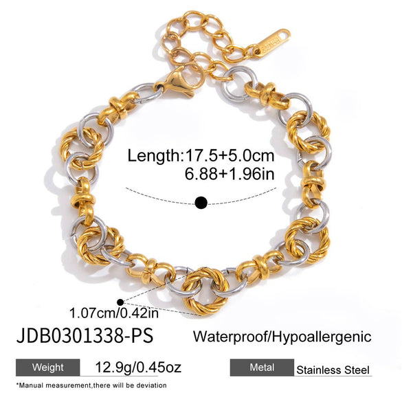 Wholesale Women's Stainless Steel Geometric Electroplated Bracelet Highend Jewelry