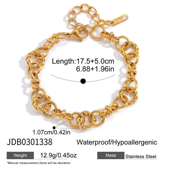 Wholesale Women's Stainless Steel Geometric Electroplated Bracelet Highend Jewelry