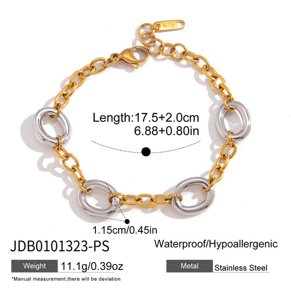 Wholesale Women's Stainless Steel Geometric Electroplated Bracelet Highend Jewelry