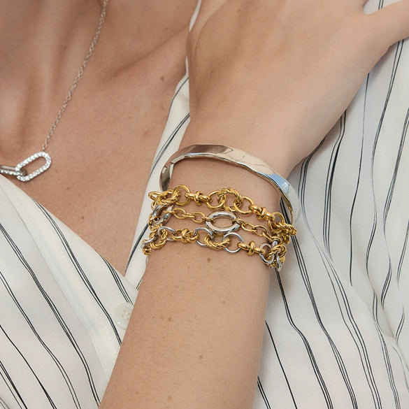 Wholesale Women's Stainless Steel Geometric Electroplated Bracelet Highend Jewelry