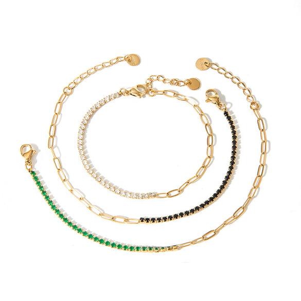 Wholesale Women's Stainless Steel Geometric Electroplated Claw Chain Personality Bracelet Jewelry
