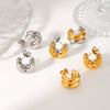 Wholesale Women's Stainless Steel Geometric Electroplated Double Layer Earrings