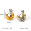 Wholesale Women's Stainless Steel Geometric Electroplated Double Layer Earrings
