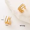 Wholesale Women's Stainless Steel Geometric Electroplated Earrings Light Luxury Elegant Niche Design