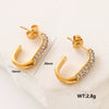 Wholesale Women's Stainless Steel Geometric Electroplated Earrings Light Luxury Elegant Niche Design
