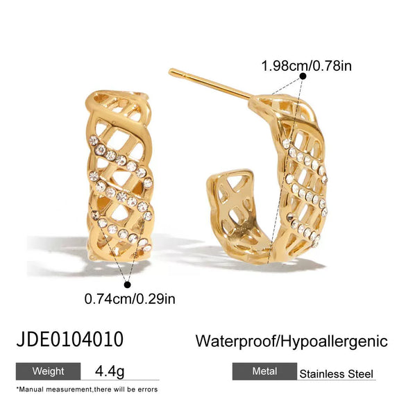 Wholesale Women's Stainless Steel Geometric Electroplated Earrings Retro Light Luxury Style