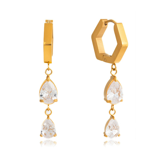 Wholesale Women's Stainless Steel Geometric Electroplated Earrings