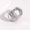 Wholesale Women's Stainless Steel Geometric Electroplated Open Ring Jewelry Simple Niche Light Luxury Style