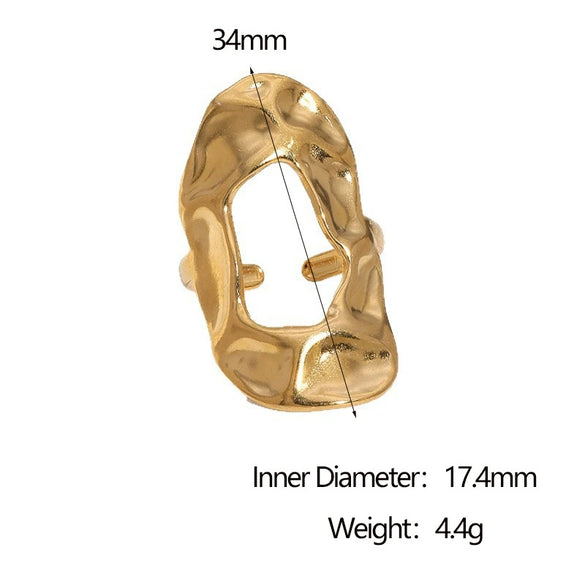 Wholesale Women's Stainless Steel Geometric Electroplated Open Ring Jewelry Simple Niche Light Luxury Style