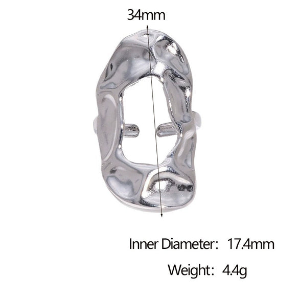 Wholesale Women's Stainless Steel Geometric Electroplated Open Ring Jewelry Simple Niche Light Luxury Style