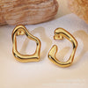 Wholesale Women's Stainless Steel Geometric Electroplated Retro Asymmetric Irregular Earrings
