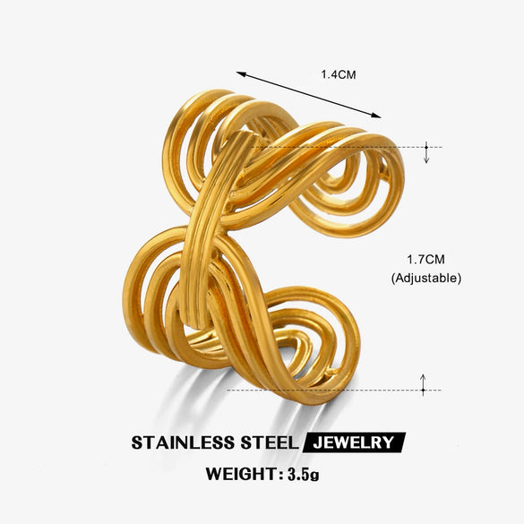Wholesale Women's Stainless Steel Geometric Electroplated Ring