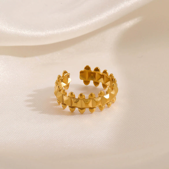 Wholesale Women's Stainless Steel Geometric Electroplating Ring