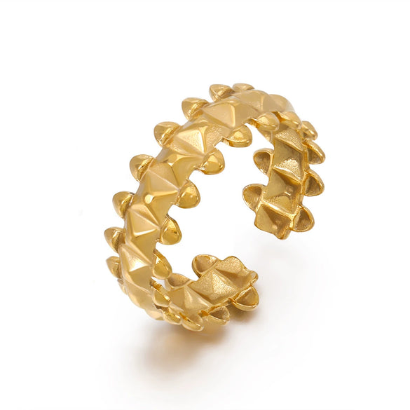 Wholesale Women's Stainless Steel Geometric Electroplating Ring