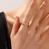 Wholesale Women's Stainless Steel Geometric Electroplating Ring