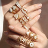 Wholesale Women's Stainless Steel Geometric Enamel 18K Plated Niche Style Open Ring