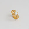 Wholesale Women's Stainless Steel Geometric Enamel 18K Plated Niche Style Open Ring