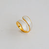 Wholesale Women's Stainless Steel Geometric Enamel 18K Plated Niche Style Open Ring