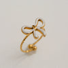 Wholesale Women's Stainless Steel Geometric Enamel 18K Plated Niche Style Open Ring