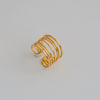 Wholesale Women's Stainless Steel Geometric Enamel 18K Plated Niche Style Open Ring