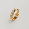 Wholesale Women's Stainless Steel Geometric Enamel 18K Plated Niche Style Open Ring