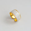 Wholesale Women's Stainless Steel Geometric Enamel 18K Plated Niche Style Open Ring