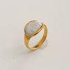 Wholesale Women's Stainless Steel Geometric Enamel 18K Plated Niche Style Open Ring