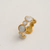 Wholesale Women's Stainless Steel Geometric Enamel 18K Plated Niche Style Open Ring