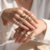 Wholesale Women's Stainless Steel Geometric Enamel 18K Plated Niche Style Open Ring