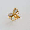 Wholesale Women's Stainless Steel Geometric Enamel 18K Plated Niche Style Open Ring