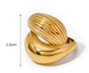 Wholesale Women's Stainless Steel Geometric Exaggerated Flower Ring With Electroplating Treatment