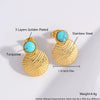 Wholesale Women's Stainless Steel Geometric Exaggerated Metal Earrings With Electroplating