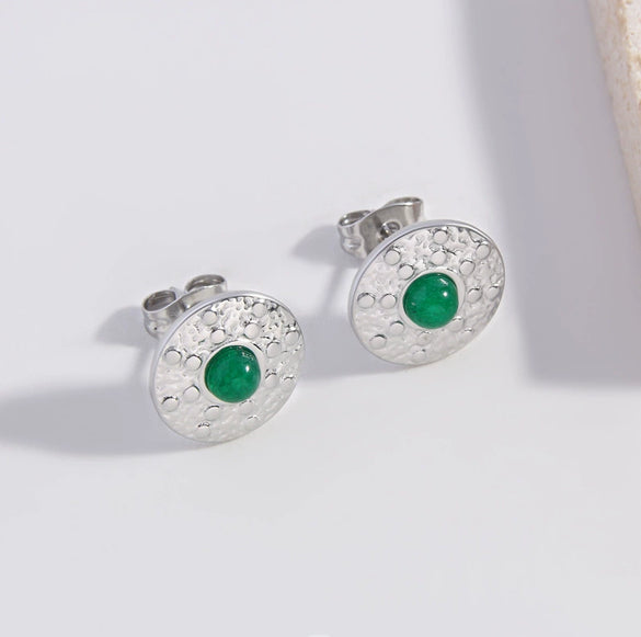 Wholesale Women's Stainless Steel Geometric Exaggerated Metal Earrings With Electroplating