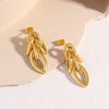 Wholesale Women's Stainless Steel Geometric Exaggerated Metal Earrings With Electroplating