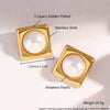 Wholesale Women's Stainless Steel Geometric Exaggerated Metal Earrings With Electroplating