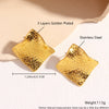 Wholesale Women's Stainless Steel Geometric Exaggerated Metal Earrings With Electroplating