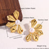 Wholesale Women's Stainless Steel Geometric Exaggerated Metal Earrings With Electroplating