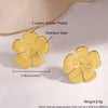 Wholesale Women's Stainless Steel Geometric Exaggerated Metal Earrings With Electroplating