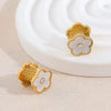 Wholesale Women's Stainless Steel Geometric Exaggerated Metal Earrings With Electroplating