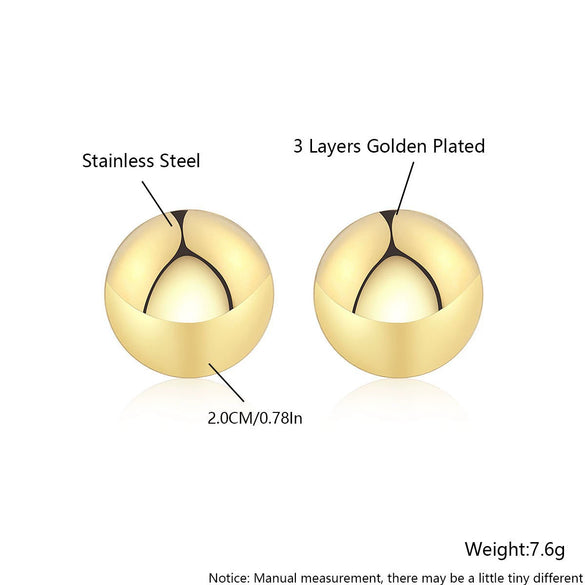 Wholesale Women's Stainless Steel Geometric Exaggerated Metal Earrings With Electroplating