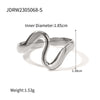 Wholesale Women's Stainless Steel Geometric Exaggerated Opening Ring With Electroplating