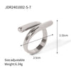 Wholesale Women's Stainless Steel Geometric Exaggerated Opening Ring With Electroplating