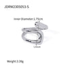 Wholesale Women's Stainless Steel Geometric Exaggerated Opening Ring With Electroplating